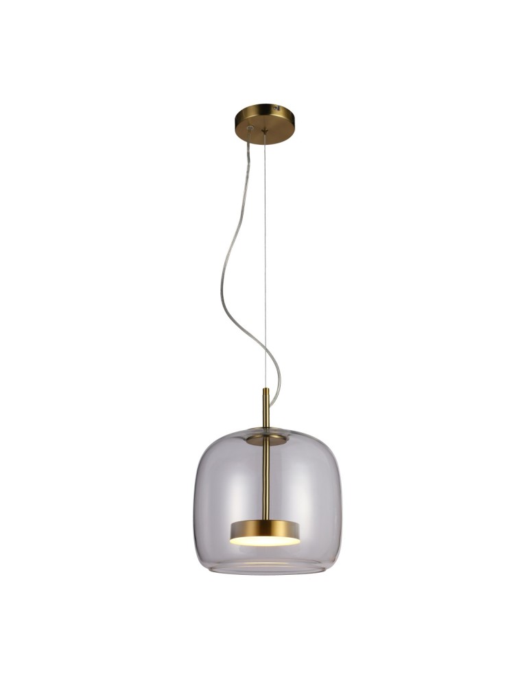 Single pendant lamps - ITALUX Caste Pendant 1xLED 10W 3000K Gold PND-17760A-BRSS-CL - product kolory-swiatla.pl 1