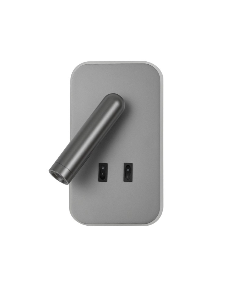 Reading wall lamps - ITALUX Doria Reading Wall Mount 2xLED 8W 3000K Grey WL-83957-1-GR - product kolory-swiatla.pl 3