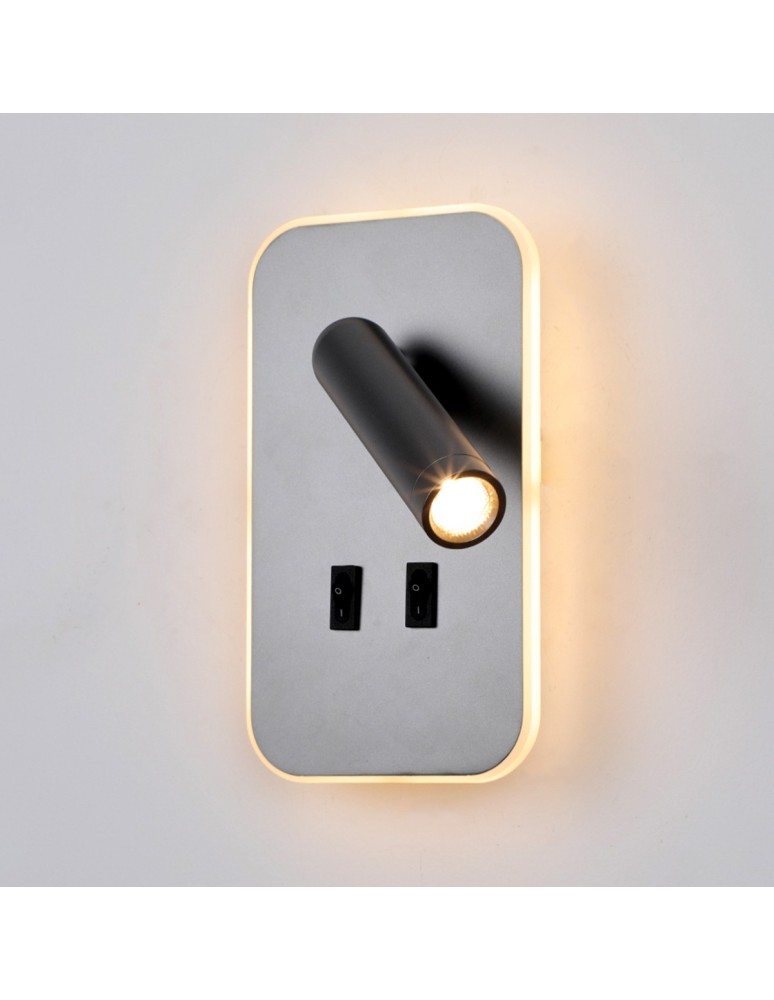 Reading wall lamps - ITALUX Doria Reading Wall Mount 2xLED 8W 3000K Grey WL-83957-1-GR - product kolory-swiatla.pl 1
