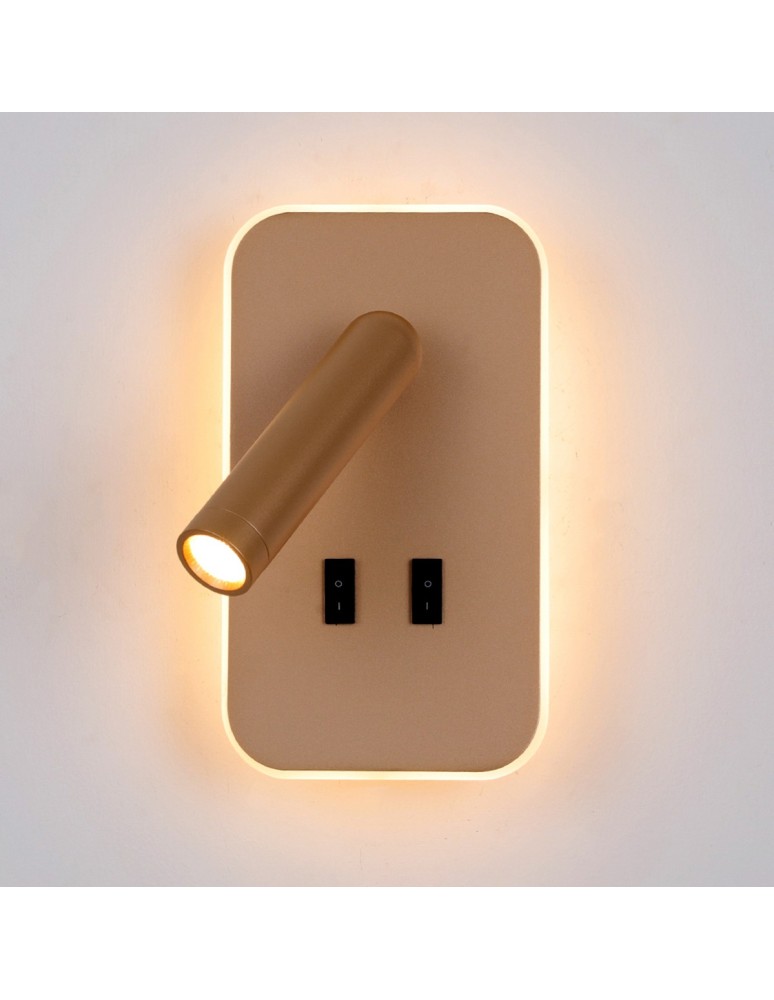 Reading wall lamps - ITALUX Doria Reading Wall Mount 2xLED 8W 3000K Gold WL-83957-1-GD - product kolory-swiatla.pl 1