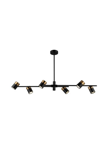 ITALUX Elice Pendant 6xGU10 35W Black, Brass PND-58892-6-BK-BRO
