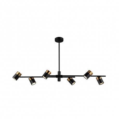 ITALUX Elice Wisząca 6xGU10 35W Czarny, mosiężny PND-58892-6-BK-BRO