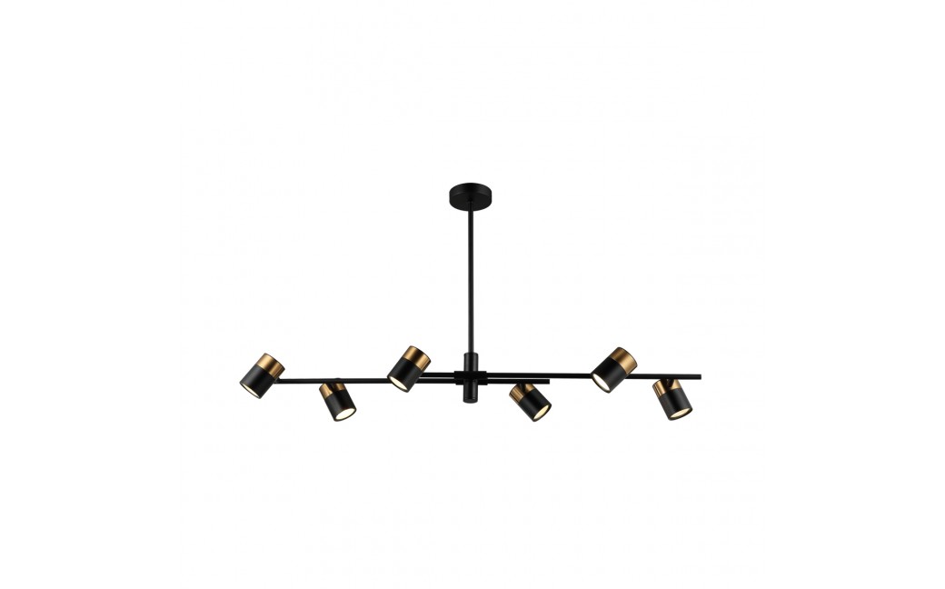 ITALUX Elice Wisząca 6xGU10 35W Czarny, mosiężny PND-58892-6-BK-BRO