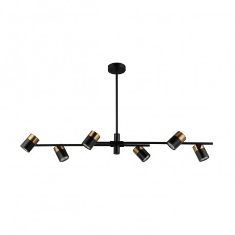 ITALUX Elice Wisząca 6xGU10 35W Czarny, mosiężny PND-58892-6-BK-BRO