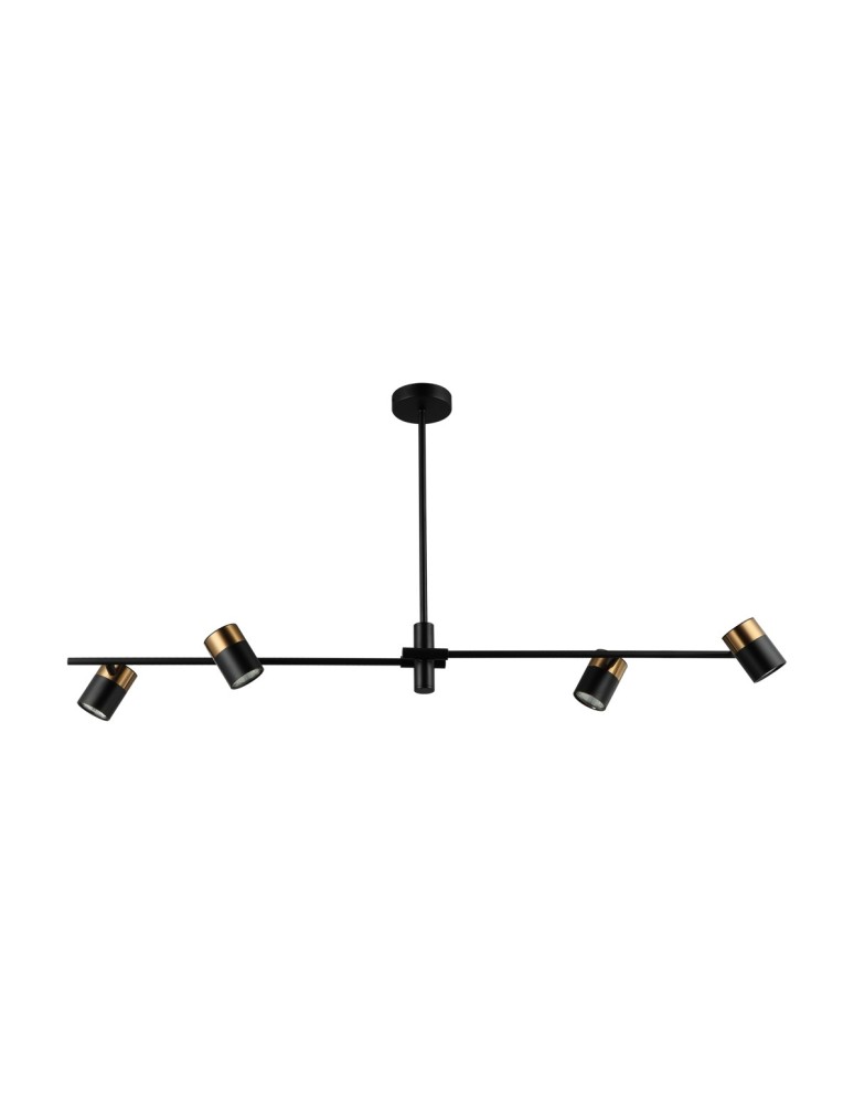ITALUX Elice Wisząca 4xGU10 35W Czarny, mosiężny PND-58892-4-BK-BRO