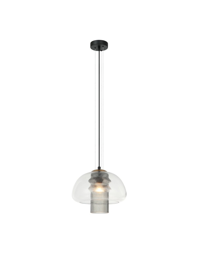 Single pendant lamps - ITALUX Feder Pendant 1xE27 40W Black PND-61001C-BK - product kolory-swiatla.pl 1