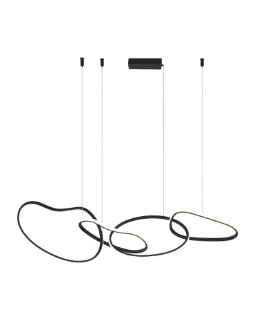 ITALUX Fonte Pendant 4xLED 60W from 3000K to 6000K Black PND-22412-S4-BK