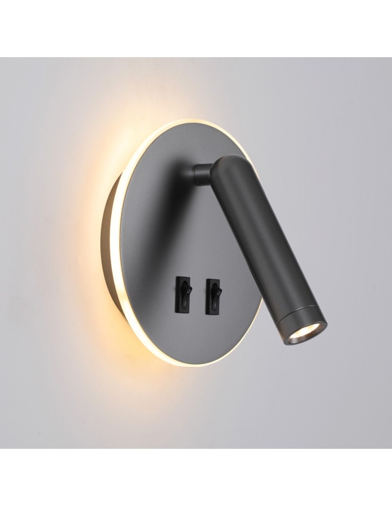 Reading wall lamps - ITALUX Furla Reading Wall Mount 2xLED 8W 3000K Grey WL-53742-1-GR - product kolory-swiatla.pl 2