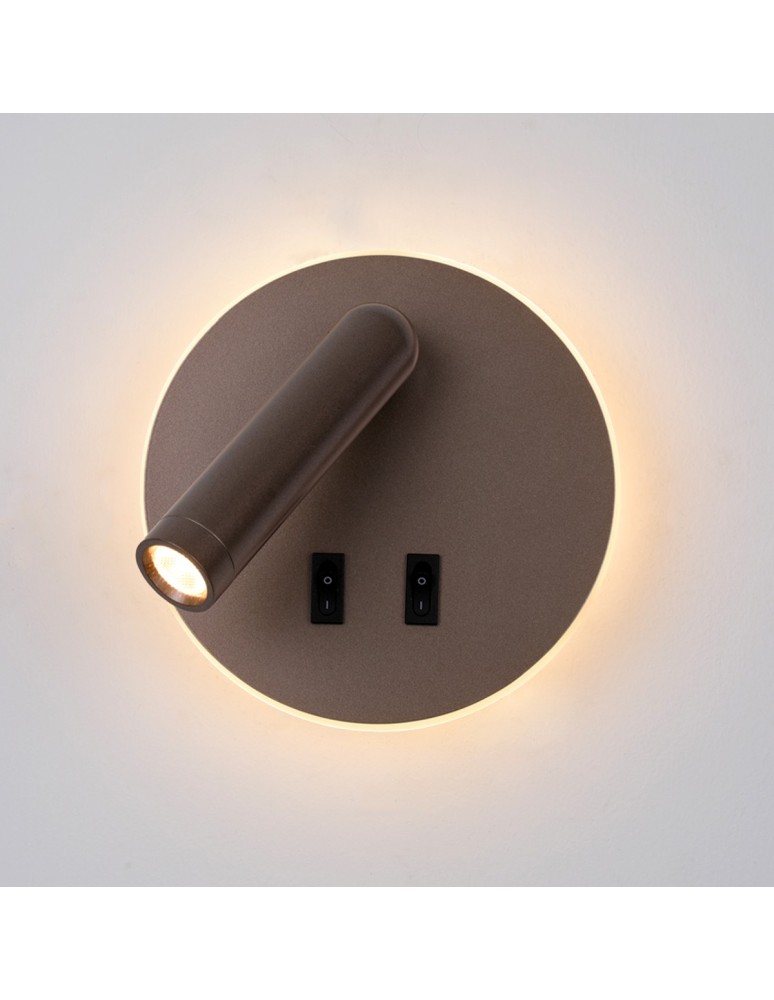 Reading wall lamps - ITALUX Furla Reading Wall Mount 2xLED 8W 3000K Coffee WL-53742-1-CF - product kolory-swiatla.pl 1