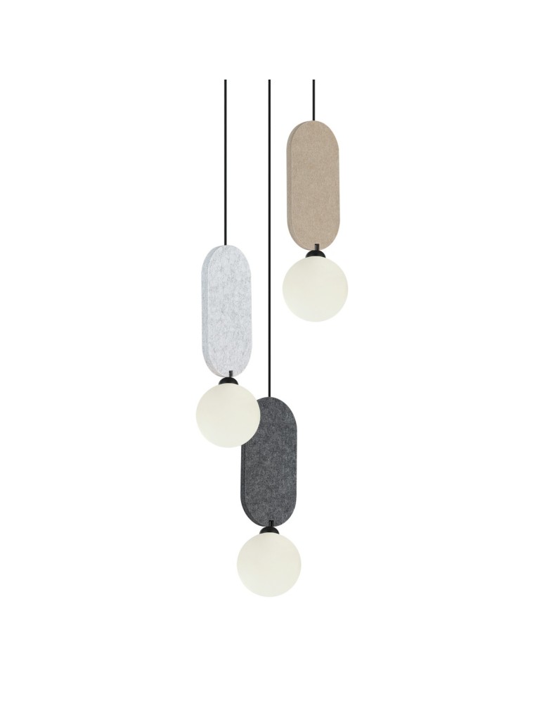 Triple pendant lamps - ITALUX Lorenzo Pendant 3xG9 25W Beige, Gray PND-59815B-3-MLTI - product kolory-swiatla.pl 3