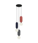 Triple pendant lamps - ITALUX Lorenzo Pendant 3xG9 25W Red, blue, grey PND-59815A-3-MLTI - product 3
