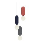Triple pendant lamps - ITALUX Lorenzo Pendant 3xG9 25W Red, blue, grey PND-59815A-3-MLTI - product 2