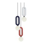 Triple pendant lamps - ITALUX Masso Pendant 3xG9 25W Gray, blue, red PND-59839-3-MLTI - product 2