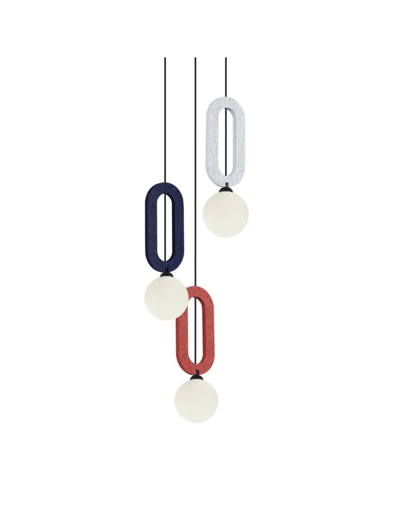 Triple pendant lamps - ITALUX Masso Pendant 3xG9 25W Gray, blue, red PND-59839-3-MLTI - product kolory-swiatla.pl 2