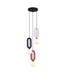 Triple pendant lamps - ITALUX Masso Pendant 3xG9 25W Gray, blue, red PND-59839-3-MLTI - product 1