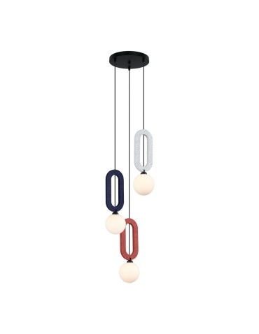 ITALUX Masso Pendant 3xG9 25W Gray, blue, red PND-59839-3-MLTI
