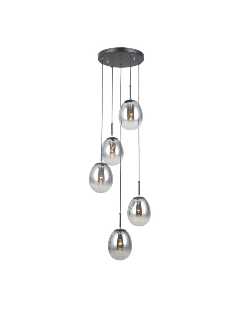 Pendant lamps spheres - ITALUX Meolo Pendant 5xE14 5W Matte Black PND-40825-5-BK - product kolory-swiatla.pl 4