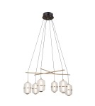 LED pendant lamps - ITALUX Alani Pendant 6xLED 32W 3000K matte black, gold PND-34375-6-BK - product 1