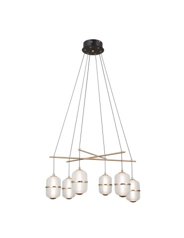 ITALUX Alani Pendant 6xLED 32W 3000K matte black, gold PND-34375-6-BK