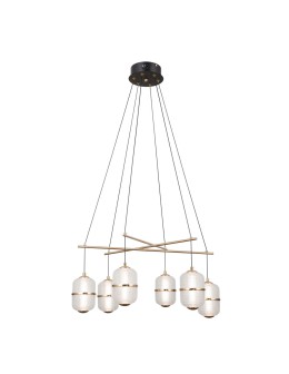 ITALUX Alani Wisząca 6xLED 32W 3000K Czarny mat, złoty PND-34375-6-BK