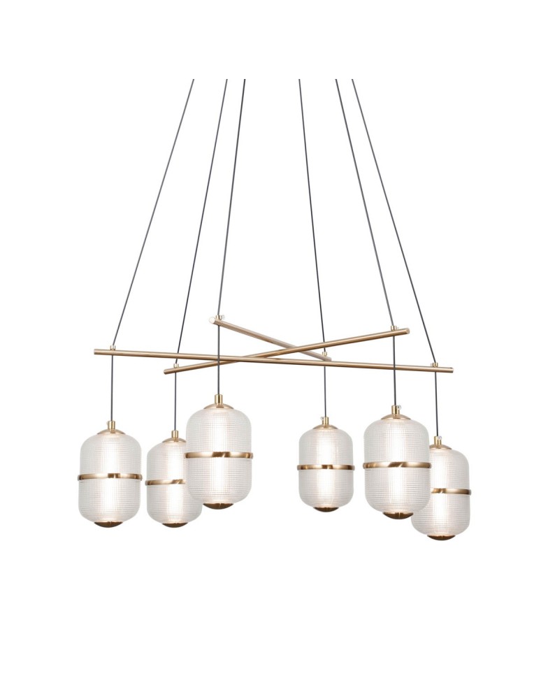 LED pendant lamps - ITALUX Alani Pendant 6xLED 32W 3000K matte black, gold PND-34375-6-BK - product kolory-swiatla.pl 2