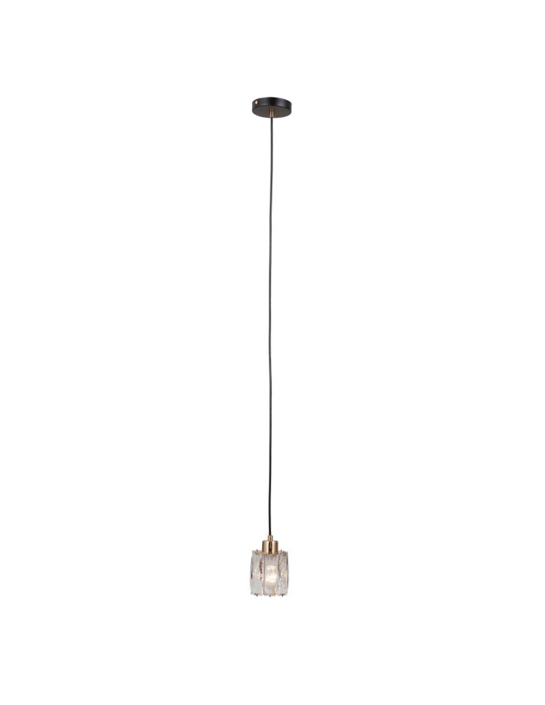 Single pendant lamps - ITALUX Torno Pendant 1xE14 40W Matte black, gold PND-40813-1-BK-HBR - product kolory-swiatla.pl 1