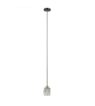 Single pendant lamps - ITALUX Torno Pendant 1xE14 40W Matte black, gold PND-40813-1-BK-HBR - product 3