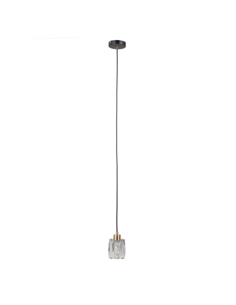Single pendant lamps - ITALUX Torno Pendant 1xE14 40W Matte black, gold PND-40813-1-BK-HBR - product kolory-swiatla.pl 3