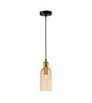 Single pendant lamps - ITALUX Narisa Pendant 1xE27 40W Gold, Amber PND-74839-1-GD-AMB - product 1