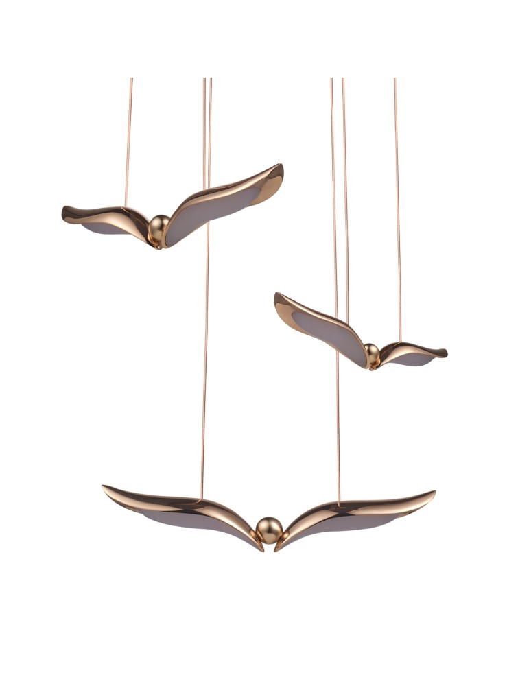 Designer pendant lamps - Step Into Design GUFO 3 LED pendant lamp rose gold 36 cm ST-DL8506 - product kolory-swiatla.pl 3