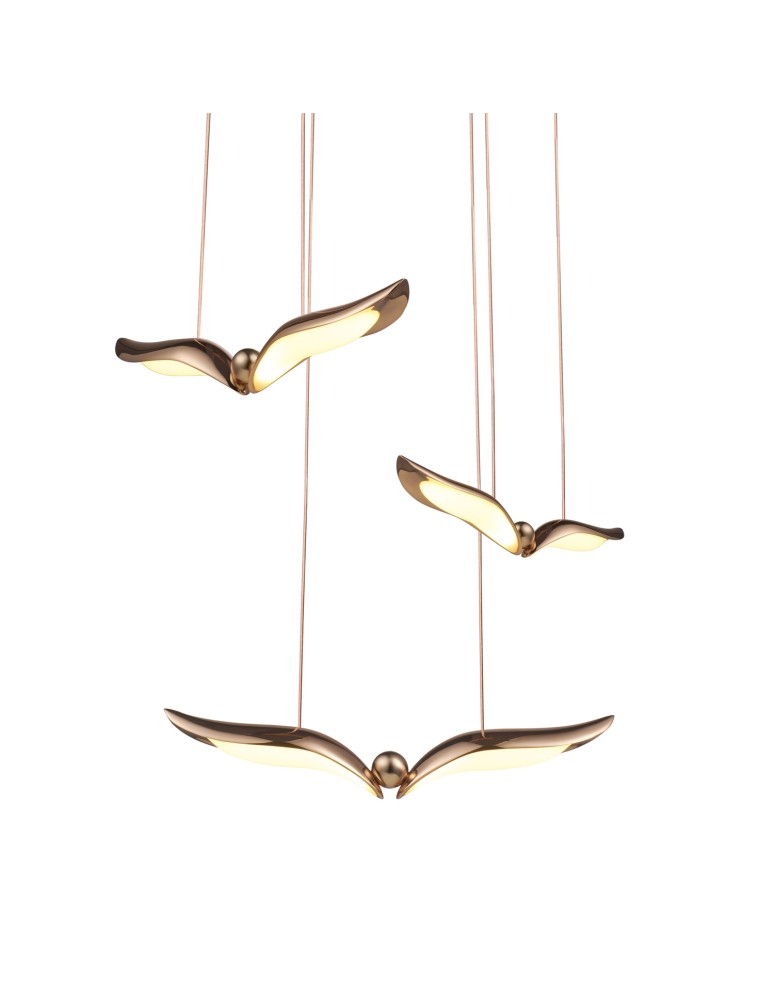 Designer pendant lamps - Step Into Design GUFO 3 LED pendant lamp rose gold 36 cm ST-DL8506 - product kolory-swiatla.pl 2