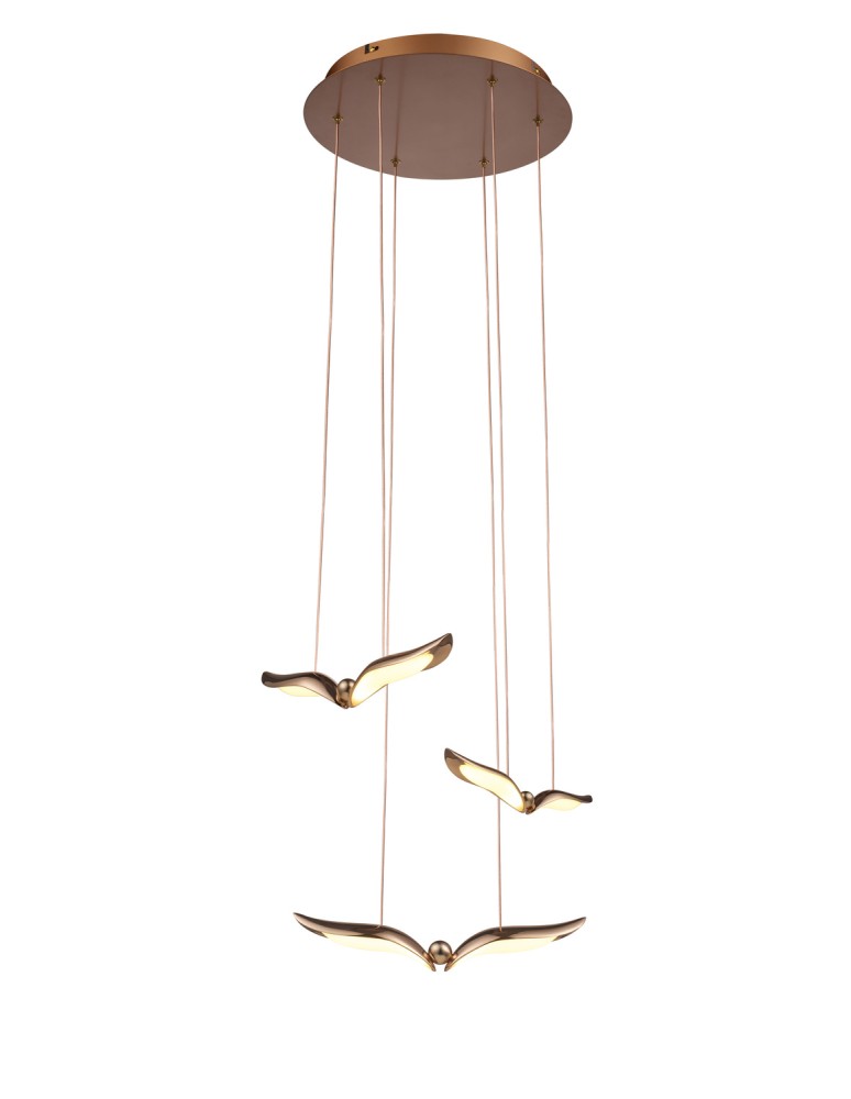 Designer pendant lamps - Step Into Design GUFO 3 LED pendant lamp rose gold 36 cm ST-DL8506 - product kolory-swiatla.pl 1