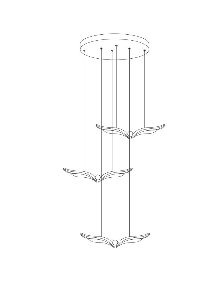 Designer pendant lamps - Step Into Design GUFO 3 LED pendant lamp rose gold 36 cm ST-DL8506 - product kolory-swiatla.pl 5