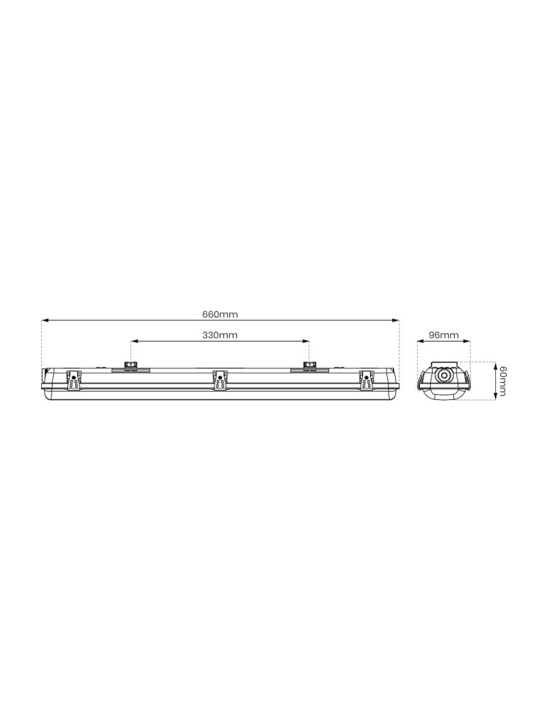Lighting beams - Eko-Light Hermetic luminaire 2x60cm for LED fluorescent lamp EKH9834 - product kolory-swiatla.pl 5