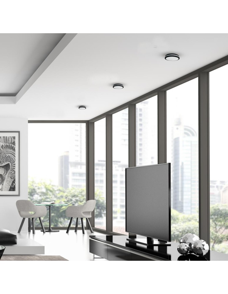 Eko-Light Plafon Marlon 12W 4000K Czarny IP54 EKP0474