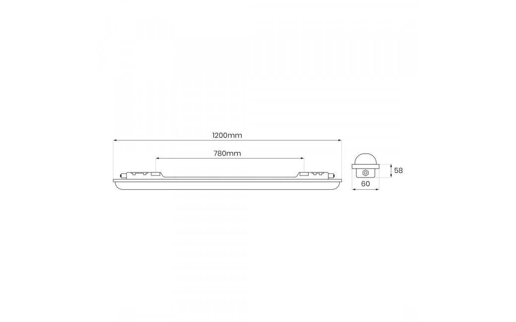 Eko-Light Oprawa Hermetyczna Led Gin 36W 120cm 3850lm 4000K IP65 EKH0857