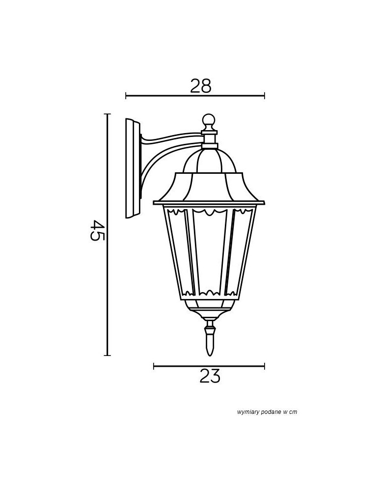 Outdoor wall lamps - SU-MA Retro Classic II K 3012/1/D H d Wall lamp. - product kolory-swiatla.pl 7