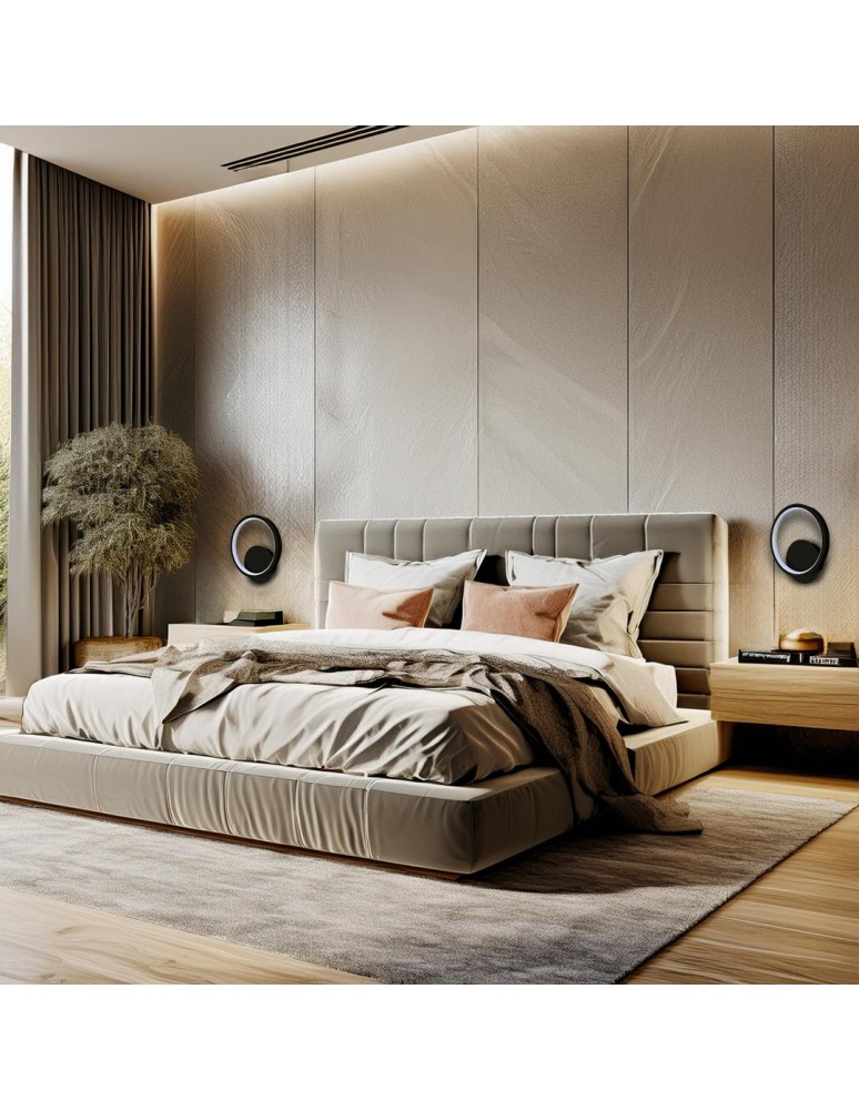 Ring wall lamps - Milagro Wall lamp HOOP BLACK 7W LED ML1540 - product kolory-swiatla.pl 3