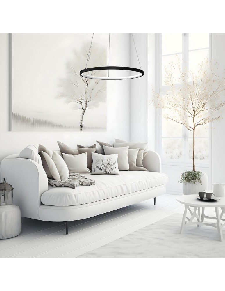 Pendant lamps circles - Milagro HOOP BLACK 27W LED pendant lamp ML1541 - product kolory-swiatla.pl 3