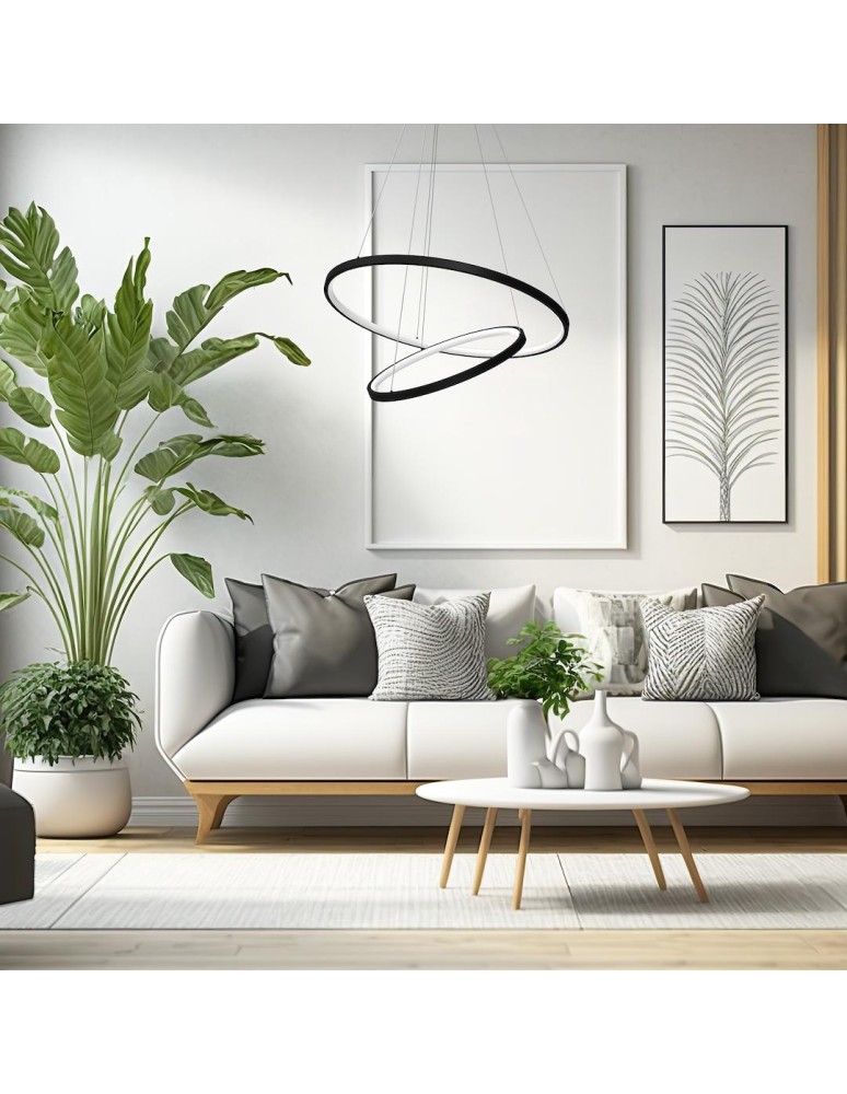 Pendant lamps circles - Milagro HOOP BLACK 51W LED pendant lamp ML1542 - product kolory-swiatla.pl 3