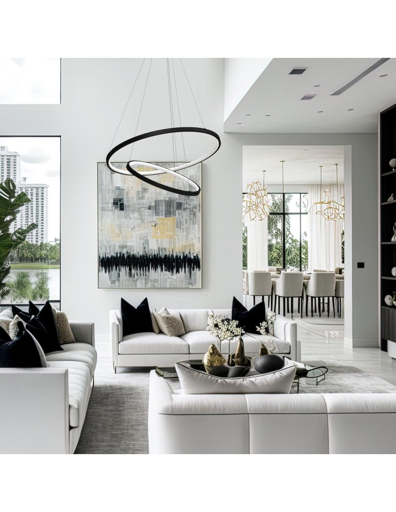 Pendant lamps circles - Milagro HOOP BLACK 51W LED pendant lamp ML1542 - product kolory-swiatla.pl 4