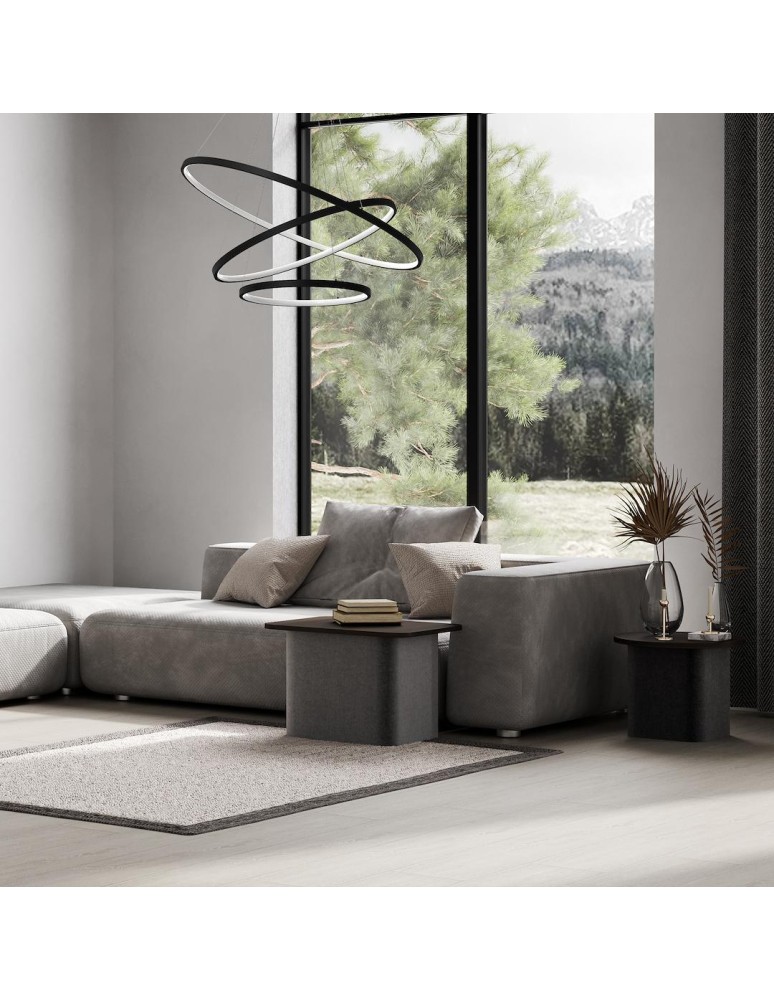 Pendant lamps circles - Milagro HOOP BLACK 93W LED pendant lamp ML1543 - product kolory-swiatla.pl 4