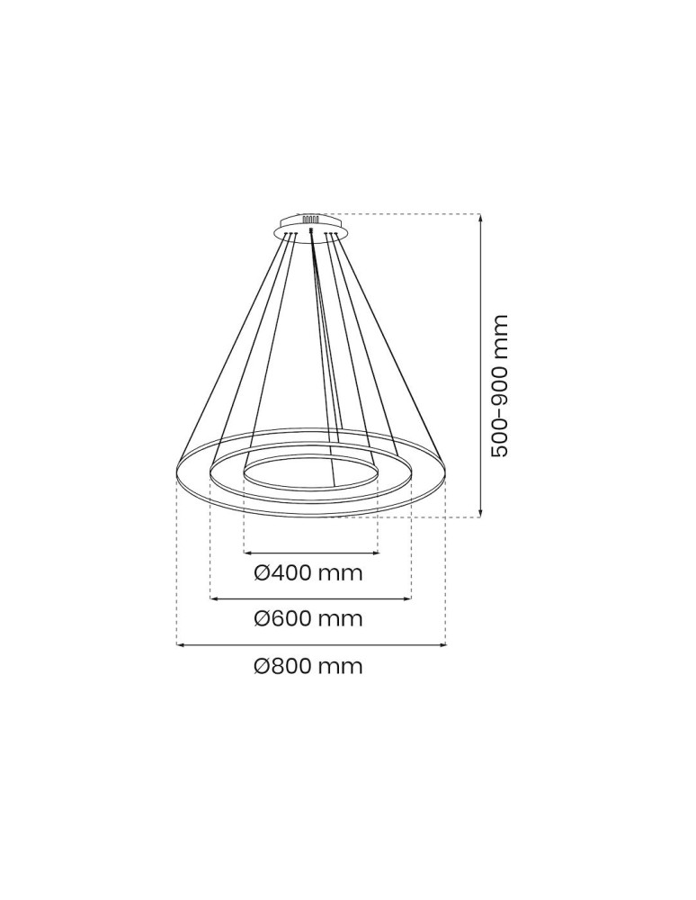 Pendant lamps circles - Milagro HOOP BLACK 93W LED pendant lamp ML1543 - product kolory-swiatla.pl 6