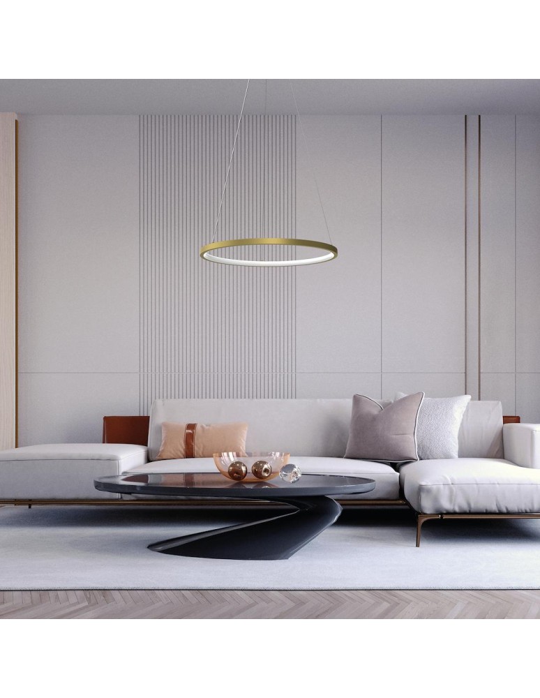 Pendant lamps circles - Milagro HOOP GOLD 27W LED pendant lamp ML1545 - product kolory-swiatla.pl 3