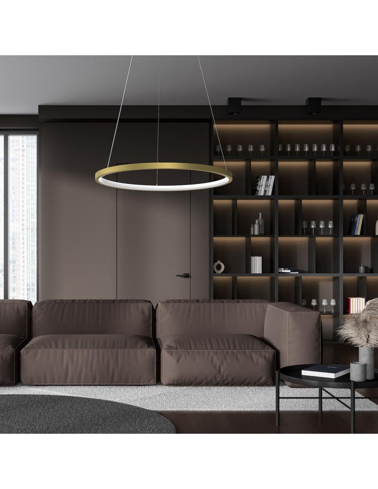 Pendant lamps circles - Milagro HOOP GOLD 27W LED pendant lamp ML1545 - product kolory-swiatla.pl 4