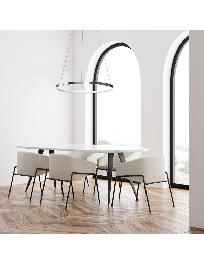 Pendant lamps circles - Milagro HOOP CHROME 27W LED pendant lamp ML1549 - product kolory-swiatla.pl 5