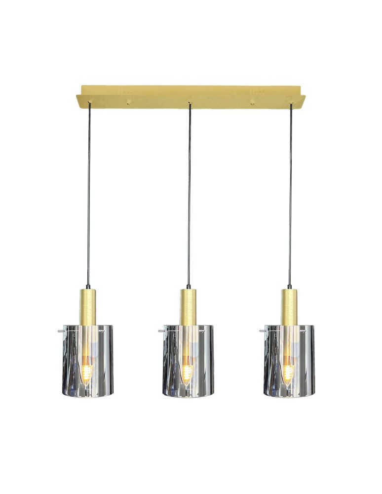 Pendant lamps on a strip - Milagro Arcadia Gold 3xE27 pendant lamp ML1817 - product kolory-swiatla.pl 1