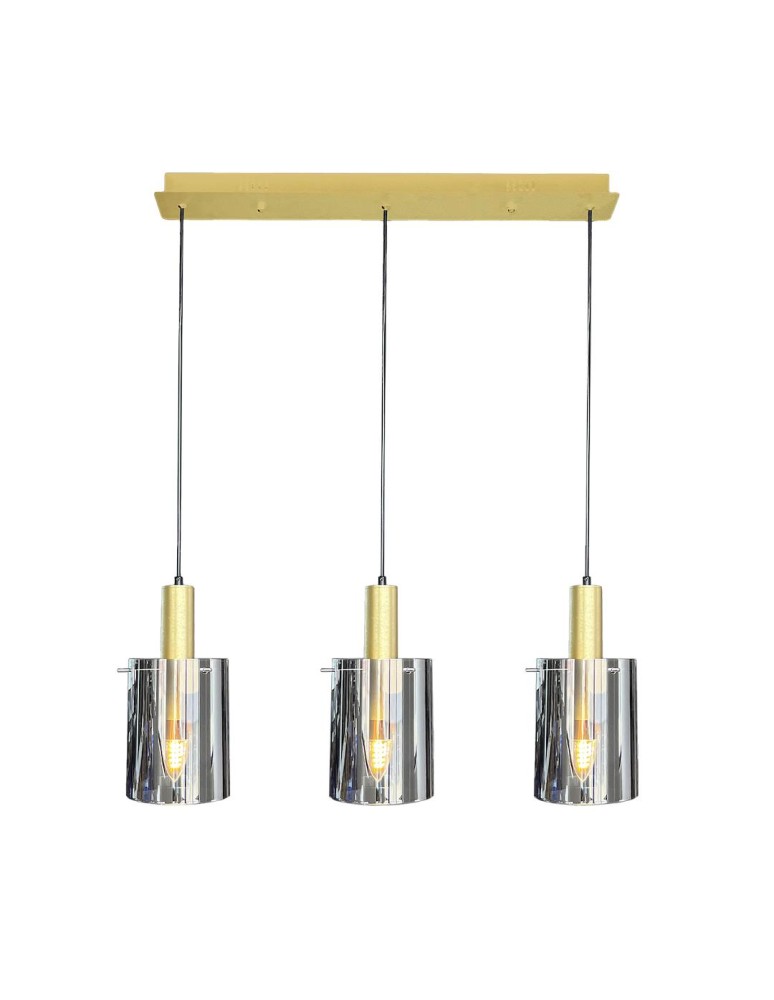 Pendant lamps on a strip - Milagro Arcadia Gold 3xE27 pendant lamp ML1817 - product kolory-swiatla.pl 6