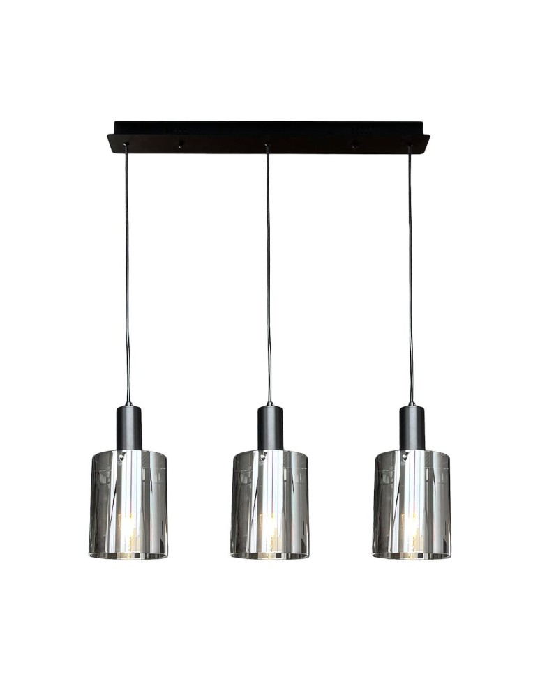 Pendant lamps on a strip - Milagro Arcadia Black 3xE27 pendant lamp ML1819 - product kolory-swiatla.pl 1