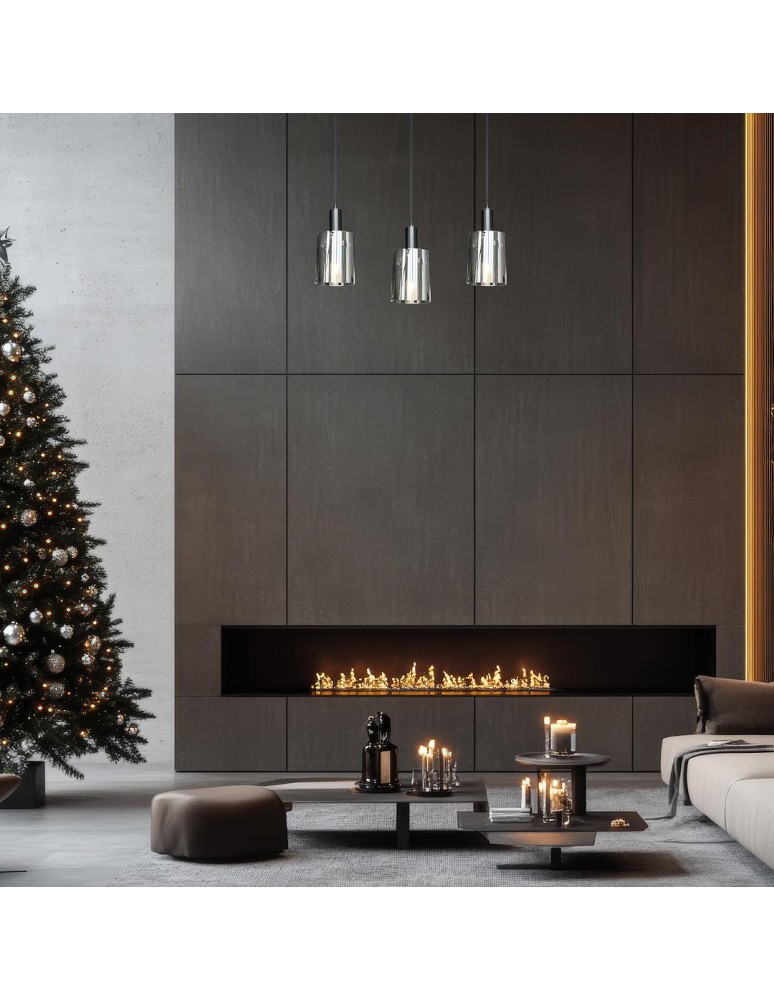 Pendant lamps on a strip - Milagro Arcadia Black 3xE27 pendant lamp ML1819 - product kolory-swiatla.pl 3